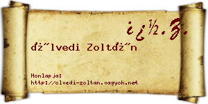 Ölvedi Zoltán névjegykártya